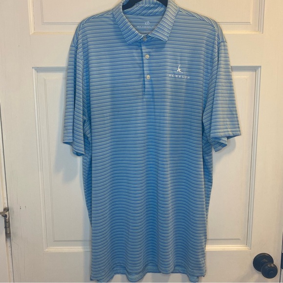 Southern Tide Light Blue Striped Polo Shirt Size XL Dry Fit - Picture 2 of 7